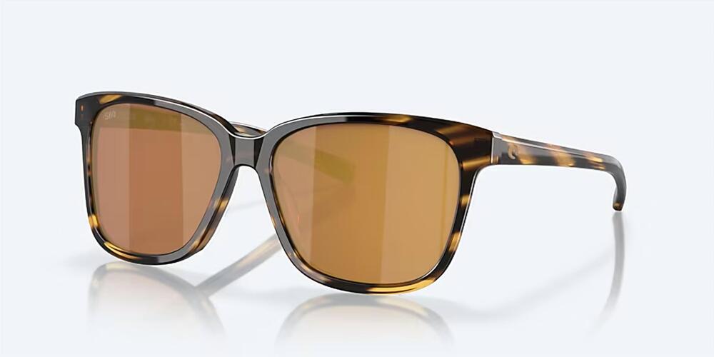 NEW COSTA DEL MAR unisex may polarized squared sunglasses in tortoise gold mirro